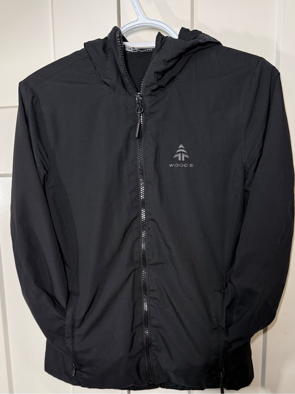 Women's Black Hooded Windbreaker Jacket